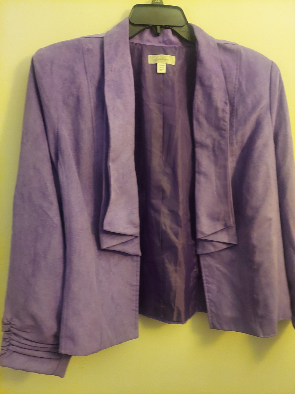 dressbarn Lavender Open-Front Draped Collar Blazer